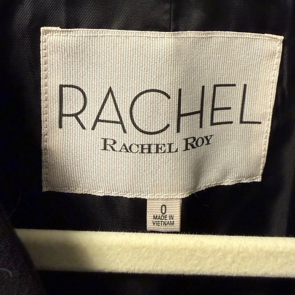 Rachel Roy Cropped Blazer Dark Black Minimalist Chic Tailored Style Jacket Sz 0 - Picture 4 of 7